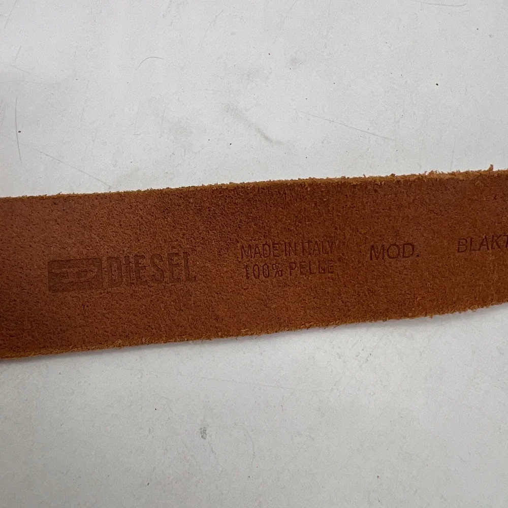 Vintage Diesel Belt Mens 30 Brown Only the Brave Mohican Buckle Pelle Leather